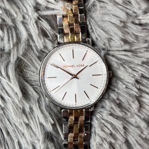 Michael kors pyper three hand stainless steel watch.